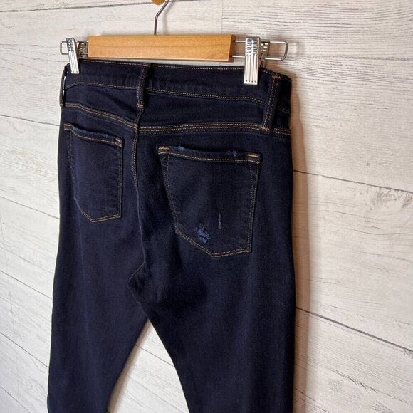 J Brand Jeans Womens Size 28 Dark Washed Cropped Distressed Indigo Exposure - Picture 15 of 16